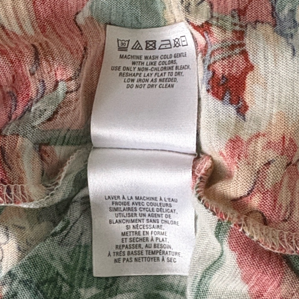 NEW Anthropologie Meadow Rue Floral Chiffon Jersey Knit Overlap Back Tank Top  M - Picture 13 of 15